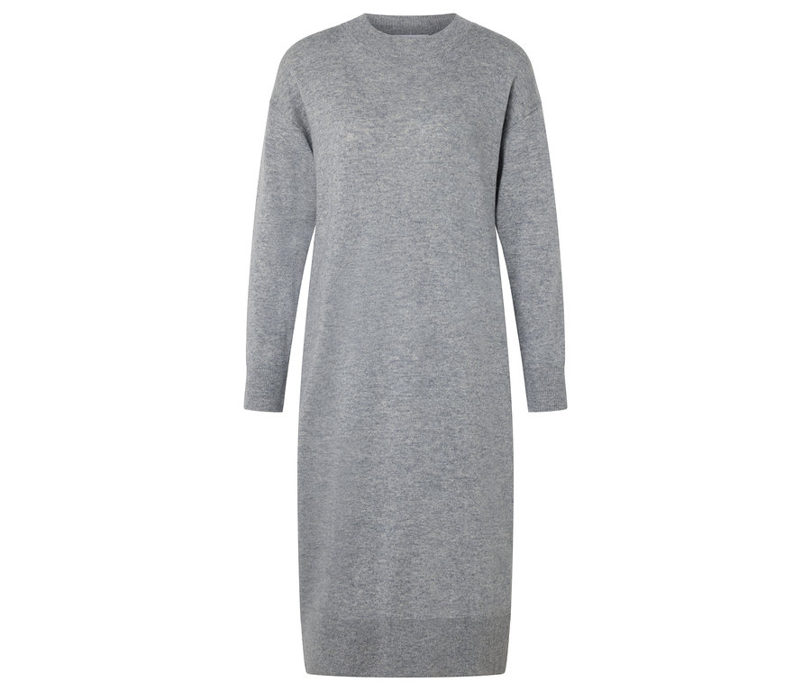 Robe en tricot grise avec cachemire.