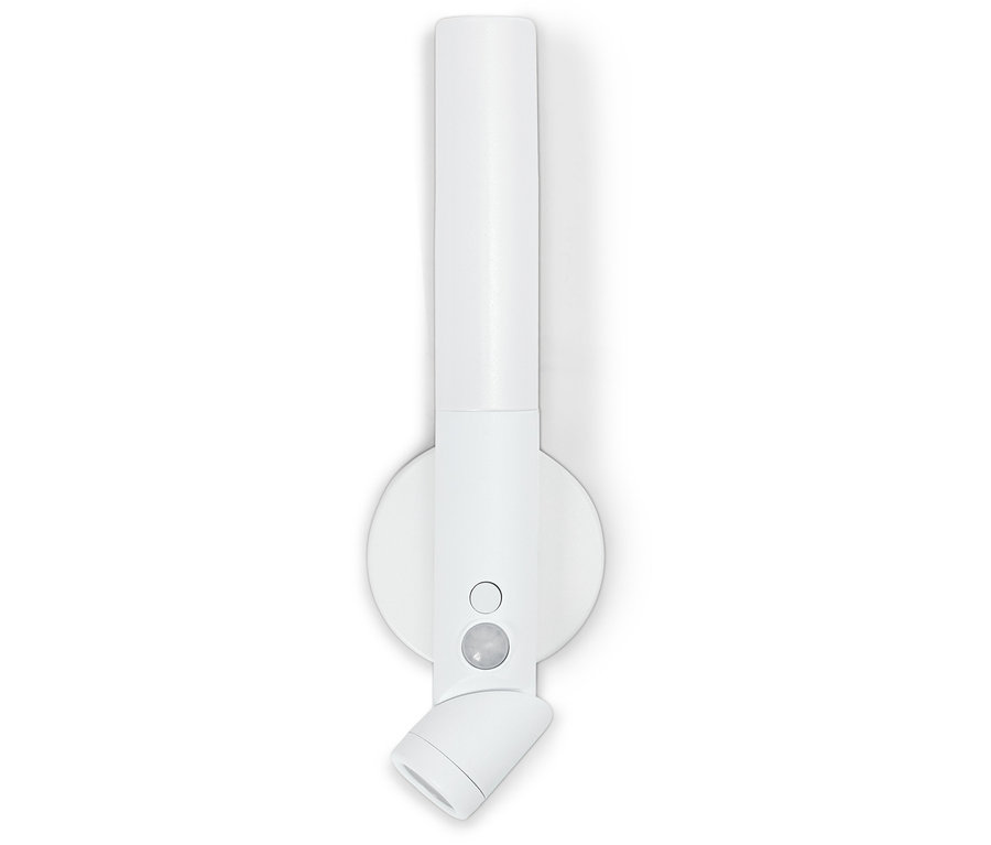 Applique murale LED blanche avec détecteur de mouvement.