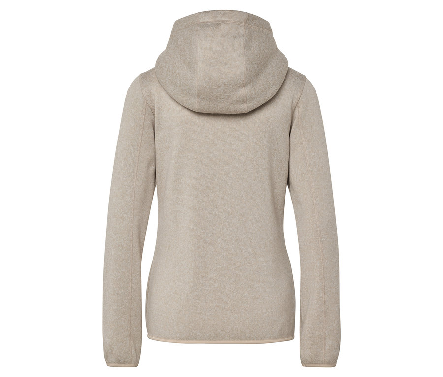 Vue arrière d'un sweat à capuche beige.