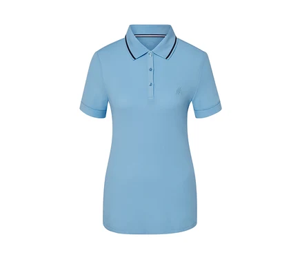 Polo technique bleu clair à manches courtes.