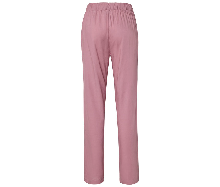 Pantalon rose avec ceinture élastique, photographié de dos.
