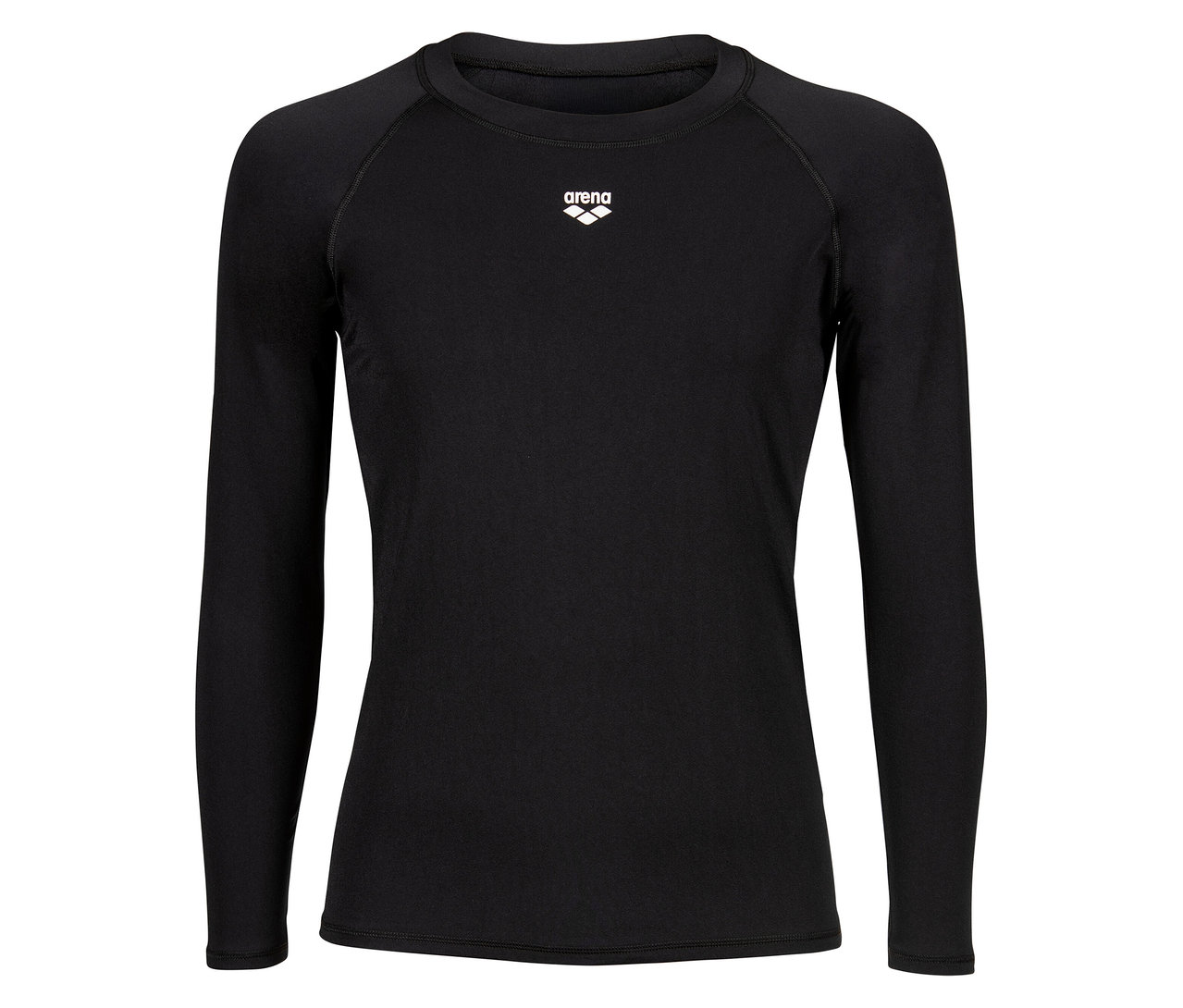 T-shirt Arena noir à manches longues avec logo blanc sur la poitrine.