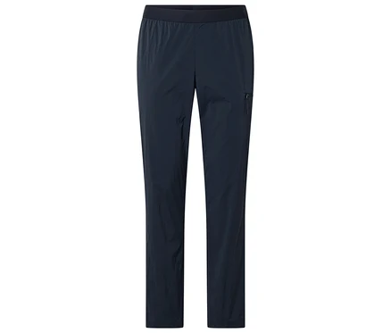 Pantalon de sport d'extérieur bleu marine avec taille élastique et poche zippée.