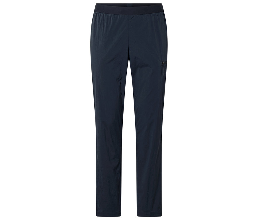 Pantalon de sport d'extérieur bleu marine avec taille élastique et poche zippée.