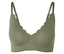 Soutien-gorge confort bonded kaki avec bords festonnés et bretelles réglables.