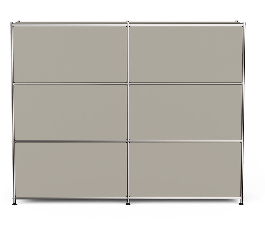 Commode en métal « CN3 » à 6 abattants, gris clair