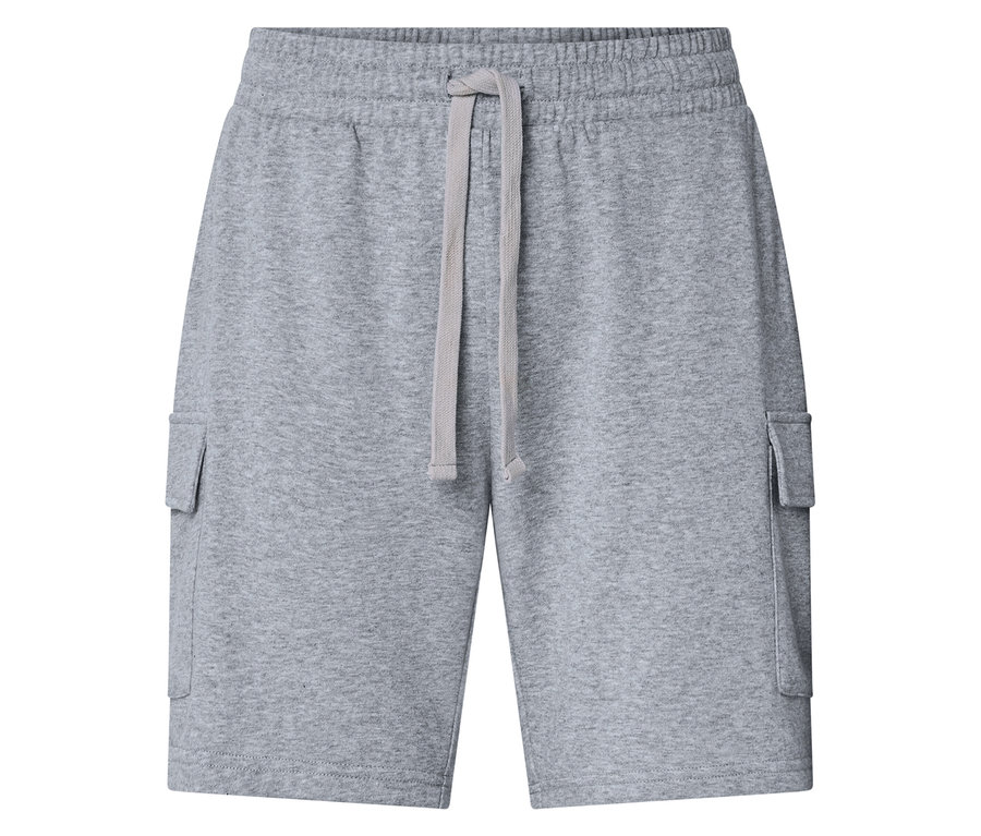 Short cargo gris avec cordon de serrage.