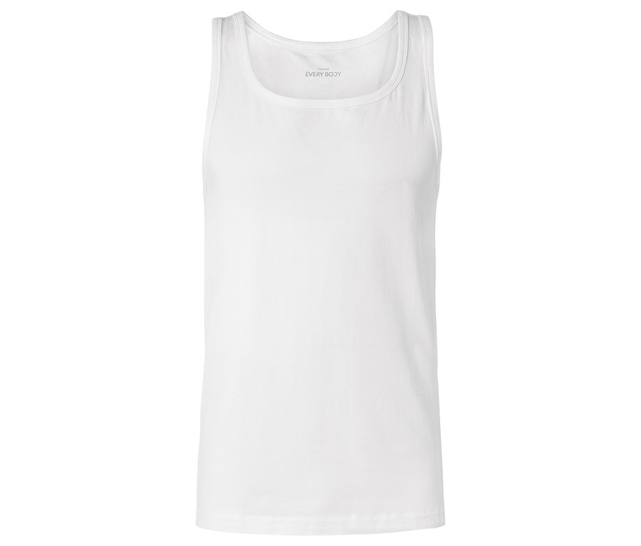 Débardeur blanc à encolure droite.