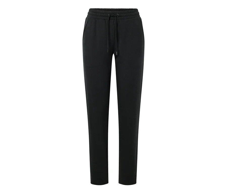 Pantalon de jogging noir long avec cordon de serrage.