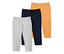 3 leggings longueur 3/4, gris, bleu et jaune