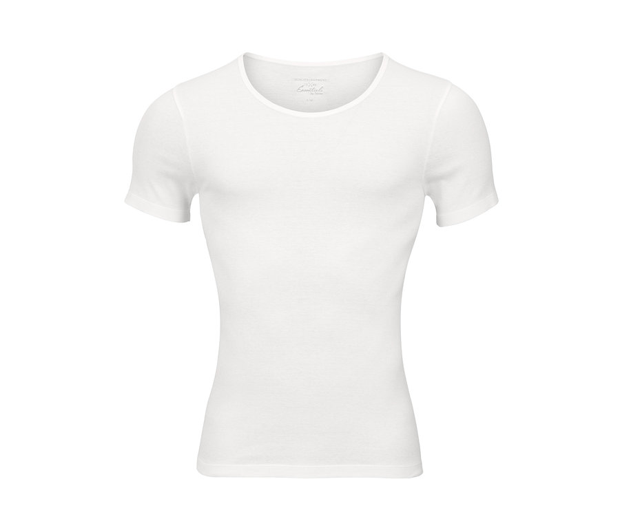 Un lot de 2 maillots de corps blancs à manches courtes finement côtelés de qualité.