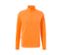 T-shirt fonctionnel thermique orange fluo à manches longues et fermeture éclair courte.