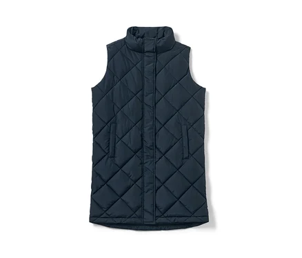 Veste matelassée enfant, longue, bleu marine.