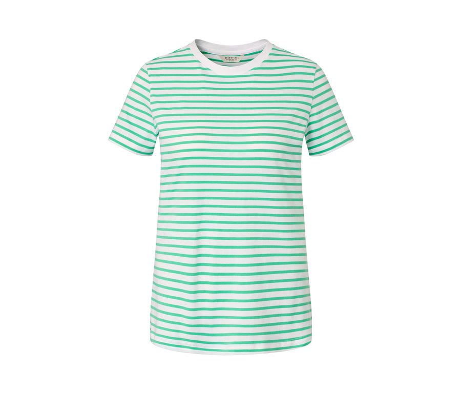 T-shirt à rayures, vert et blanc.