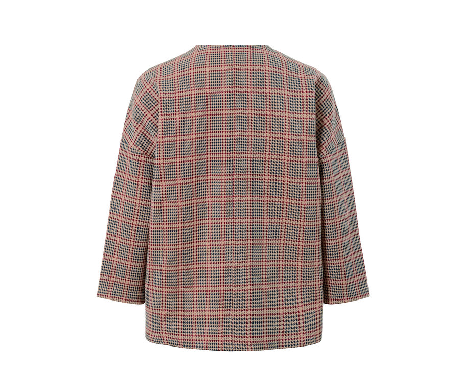 Détail d'un sweatshirt manches 3/4, pied de poule.