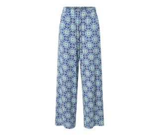 Blanc avec imprimé intégral bleu-aqua