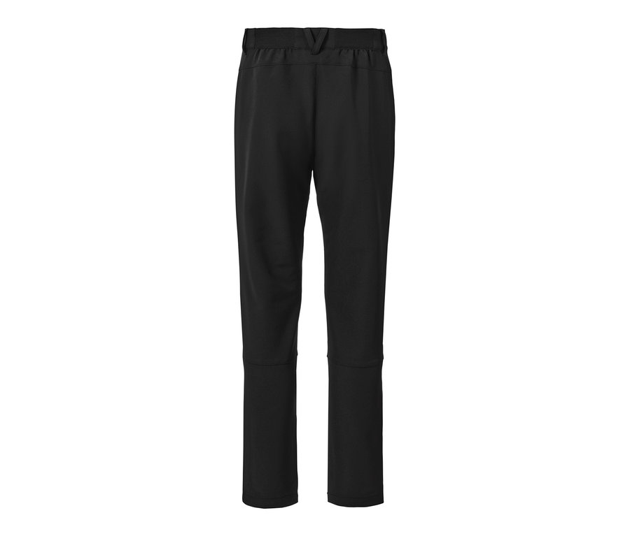 Un pantalon thermique noir sur fond blanc.