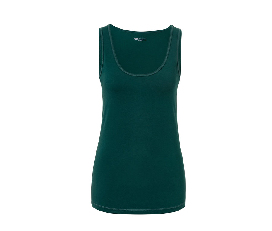 Top vert. 2 tops, vert et blanc cassé