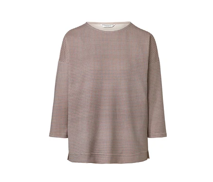 Sweat-shirt à carreaux à manches longues.