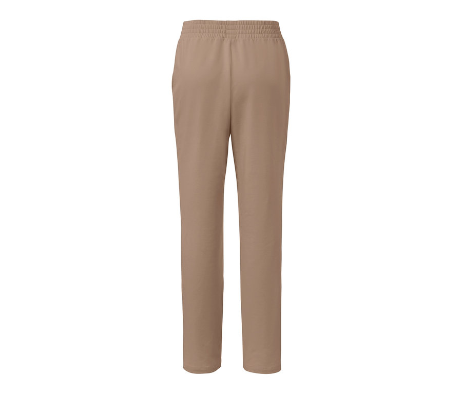 Pantalon de jogging beige avec taille élastique.