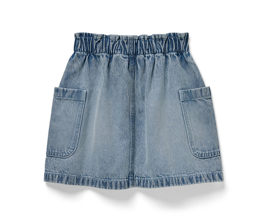 Jupe paper bag en jeans pour enfant avec des poches.