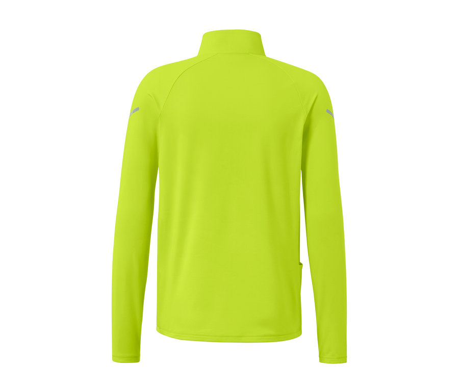 Vue arrière du t-shirt technique thermique vert fluo.