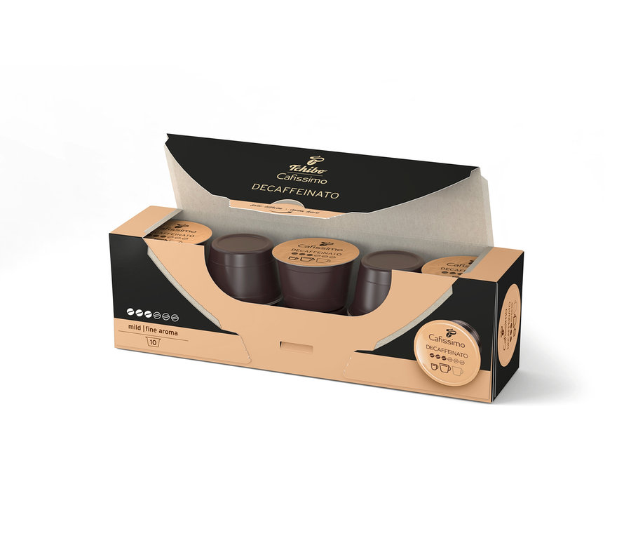 Paquet de dix capsules de café décaféiné Cafissimo.