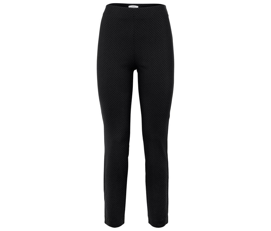 Leggings noirs texturés sur fond blanc.