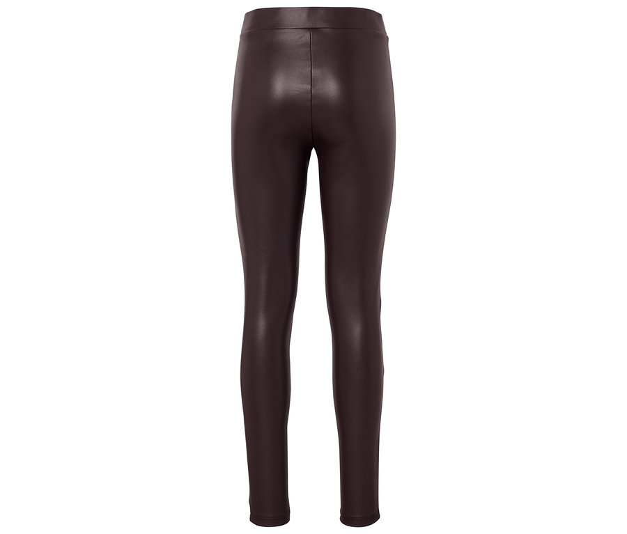 Leggings en cuir marron vues de dos.