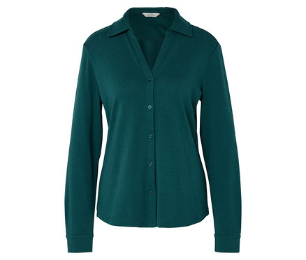 Blouse avec patte de boutonnage, pétrole