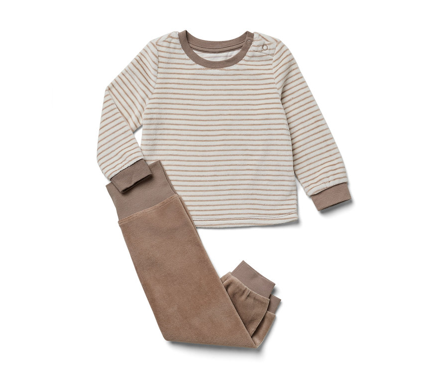 Ensemble en nicki pour bébé rayé avec haut à manches longues et pantalon.