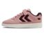 Basket rose HUMMEL ST Power play SP Jr avec détails marron et semelle blanche.