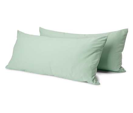 2 taies d’oreiller en microfibre, vertes, env. 80 x 40 cm
