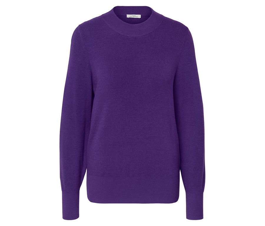Pull en maille fine violet.