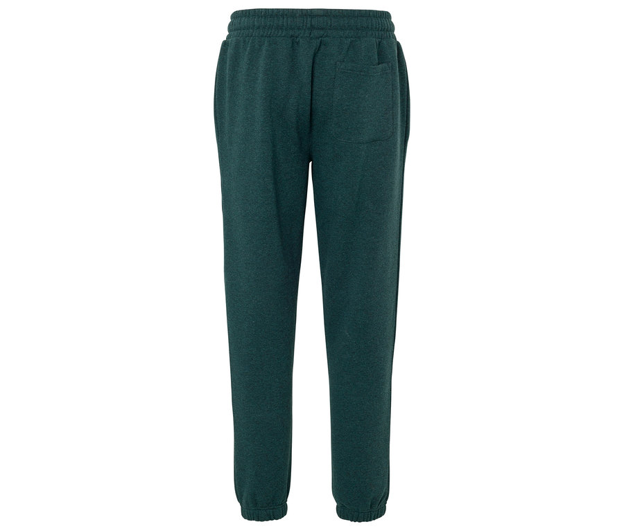 Vue arrière d'un pantalon de survêtement vert.