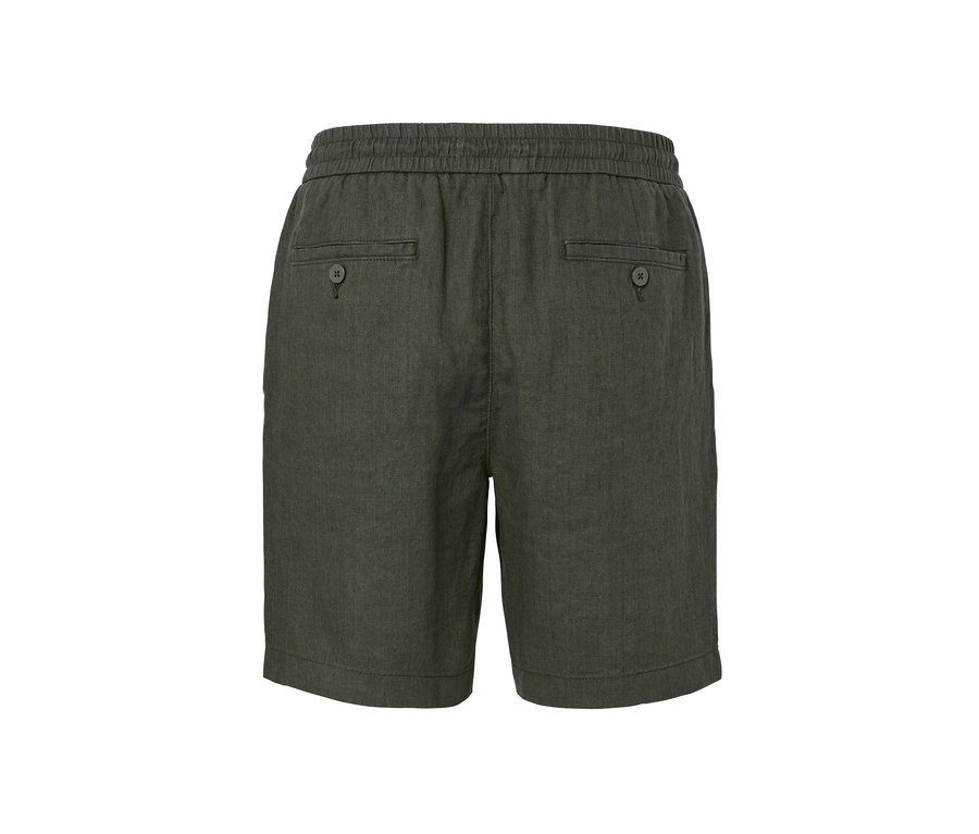 Short en lin kaki vu de dos.