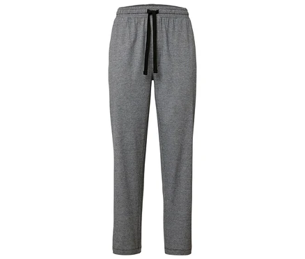 Pantalon de survêtement gris avec cordon de serrage.