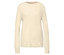 Pull en tricot beige à bord roulé.