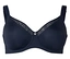 Soutien-gorge bleu marine à armatures avec détails en maille.