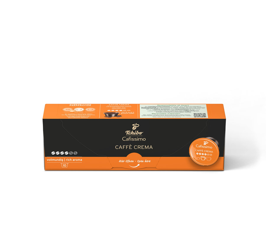 Un paquet de capsules de café Cafissimo Caffè Crema.