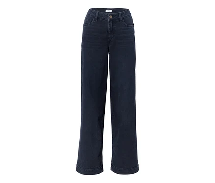 Jean super-large bleu foncé, coupe « Lexi », avec jambes larges.