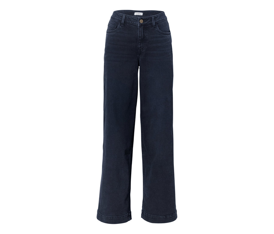 Jean super-large bleu foncé, coupe « Lexi », avec jambes larges.