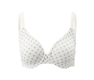Blanc avec imprimé bleu sur l’ensemble