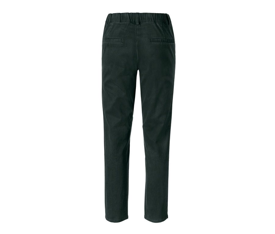 Pantalon twill vert foncé avec ceinture confort vue de dos.