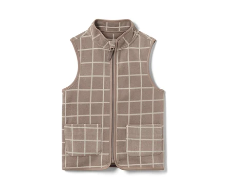 Veste polaire pour enfants à carreaux.
