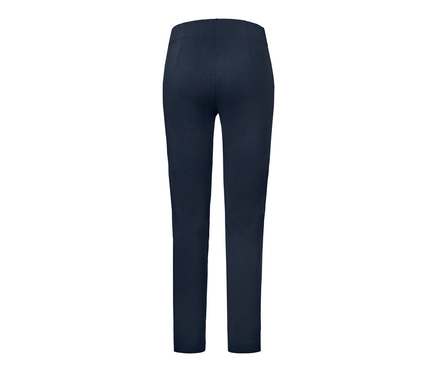 Pantalon stretch bleu foncé vu de dos.