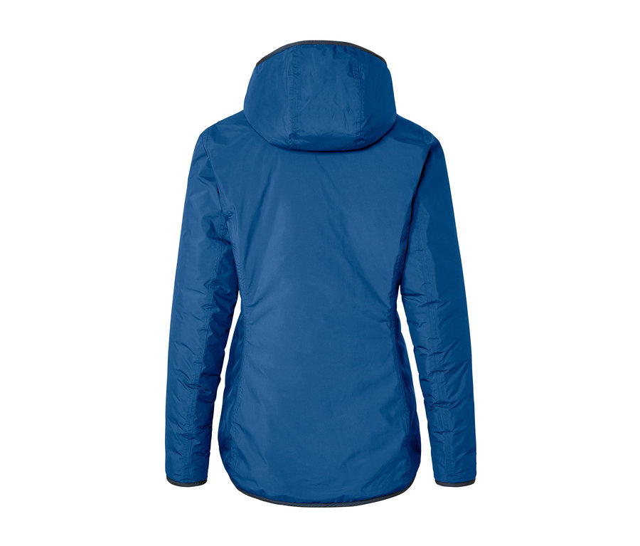 Veste matelassée réversible et imperméable bleue.