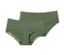 Deux culottes vert olive, dont une avec de la dentelle.