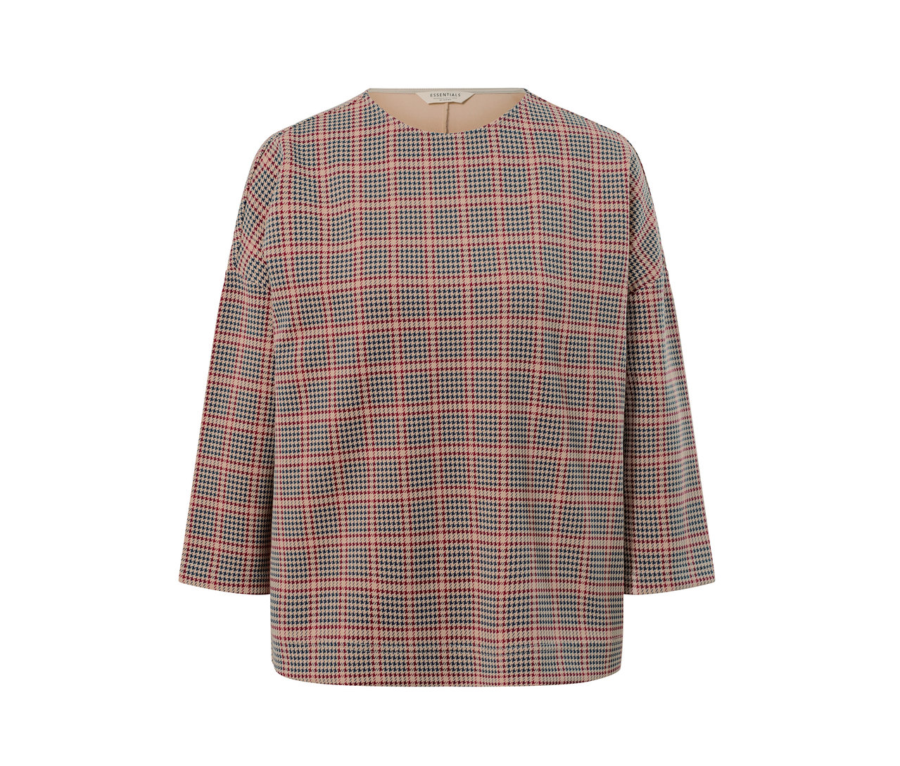 Un sweatshirt à manches 3/4 avec un motif pied de poule.