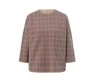 Motif pied-de-poule beige-bleu foncé-rouge foncé
